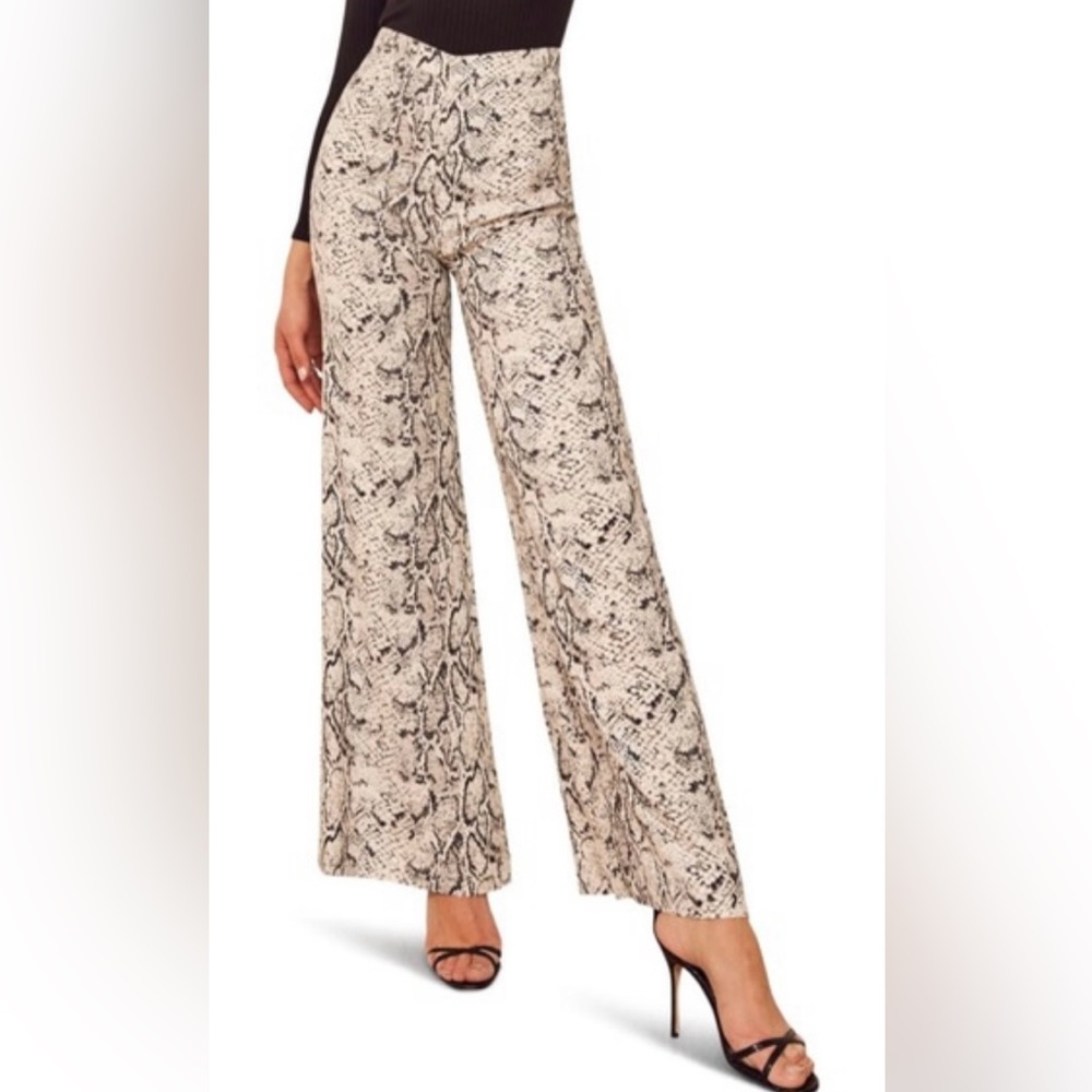 Reformation Sorrenti Snake Print Pants